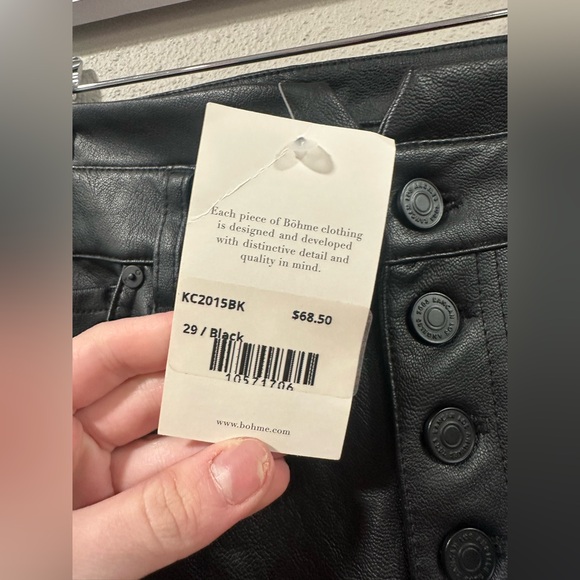 NWT Kancan Black Magic Faux Leather Ankle Skinny Size 29 - Picture 7 of 11